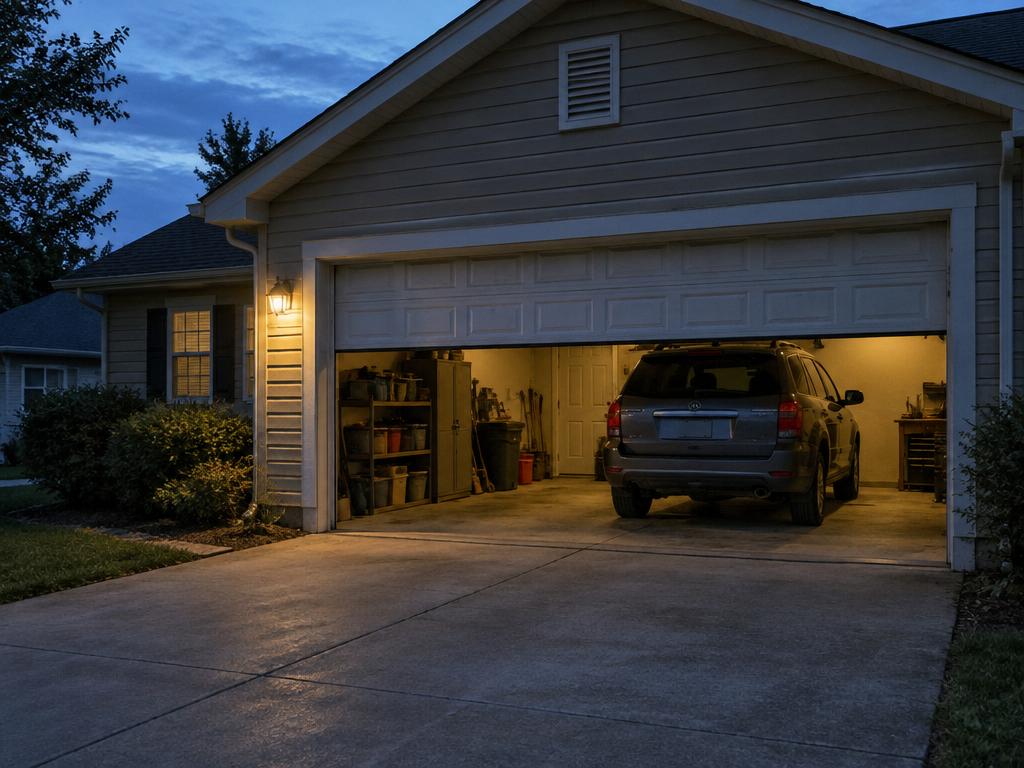 Smart lock and keypad on the front door of a suburban Chicago home